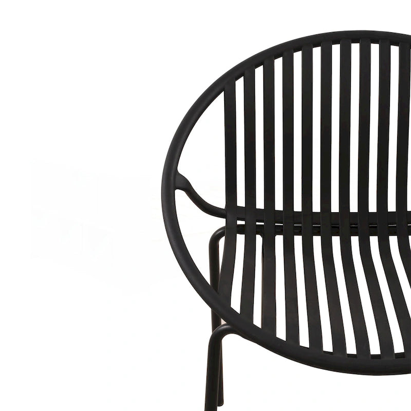 Ensemble de salle à manger d'extérieur moderne en métal et polypropylène, 7 pièces