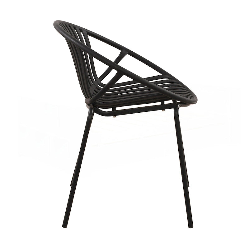 Ensemble de salle à manger d'extérieur moderne en métal et polypropylène, 7 pièces
