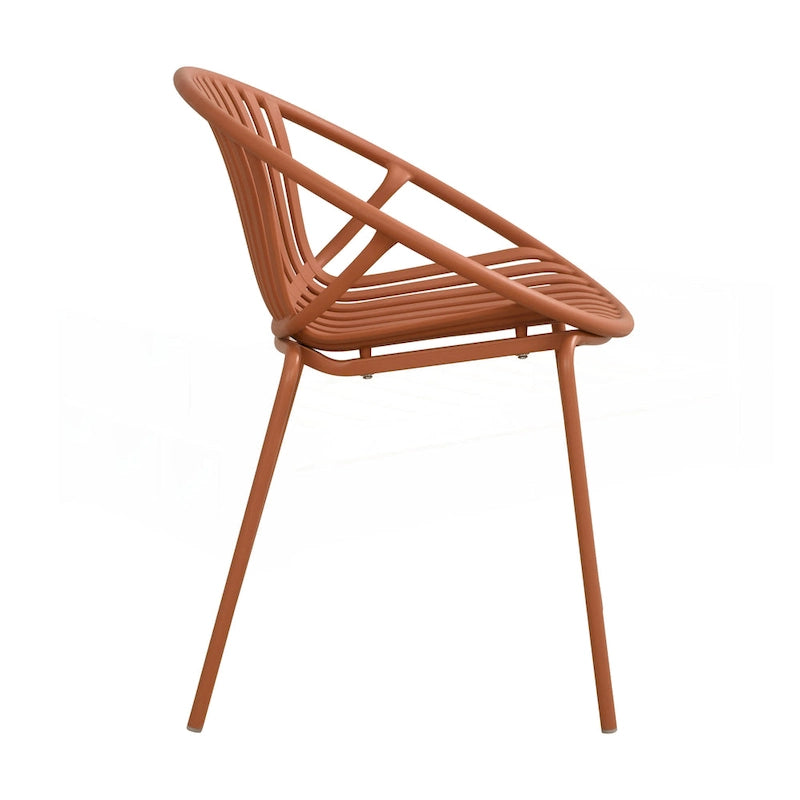 Ensemble de salle à manger d'extérieur moderne en métal et polypropylène, 7 pièces