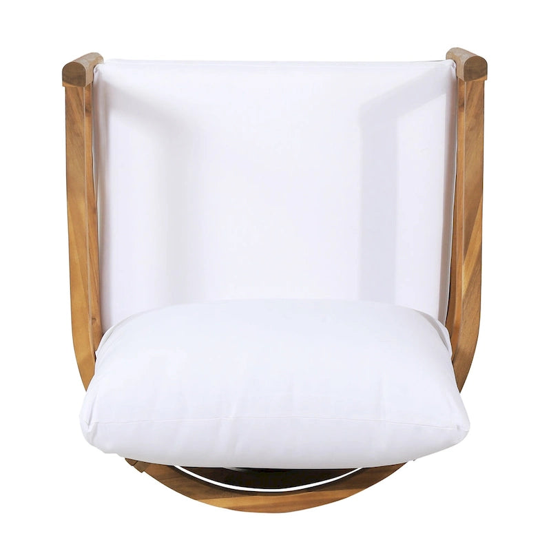 Roomfitters, lot de 2 fauteuils de jardin en bois d'acacia avec coussins imperméables, sièges profonds pour l'extérieur, Teck+Beige