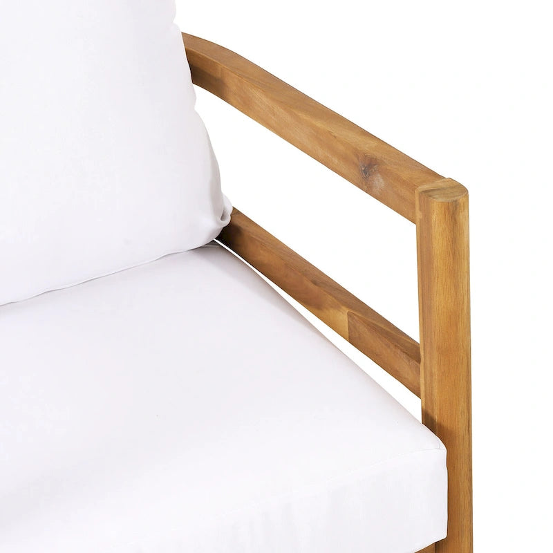 Roomfitters, lot de 2 fauteuils de jardin en bois d'acacia avec coussins imperméables, sièges profonds pour l'extérieur, Teck+Beige
