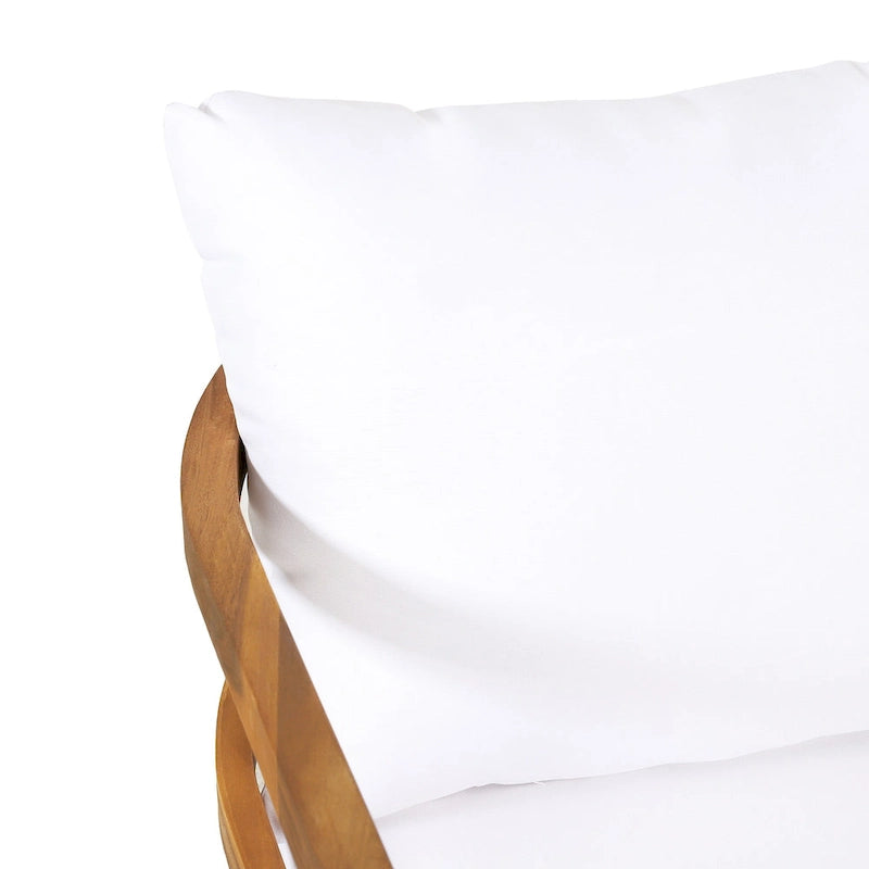 Roomfitters, lot de 2 fauteuils de jardin en bois d'acacia avec coussins imperméables, sièges profonds pour l'extérieur, Teck+Beige