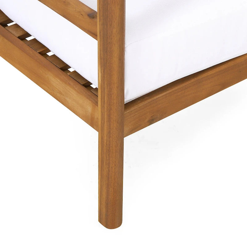 Roomfitters, lot de 2 fauteuils de jardin en bois d'acacia avec coussins imperméables, sièges profonds pour l'extérieur, Teck+Beige
