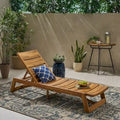 Chaise longue Maki jaune marron en bois d'acacia, meuble de patio extérieur réglable avec cadre en métal 78 po