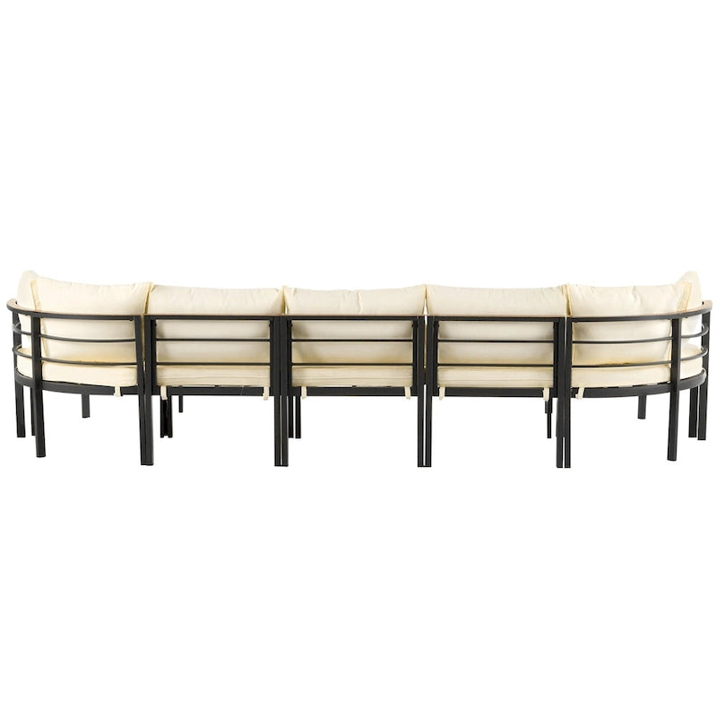 Ensemble de canapé d'angle d'extérieur moderne, salon de jardin, ensemble de conversation d'extérieur avec coussins