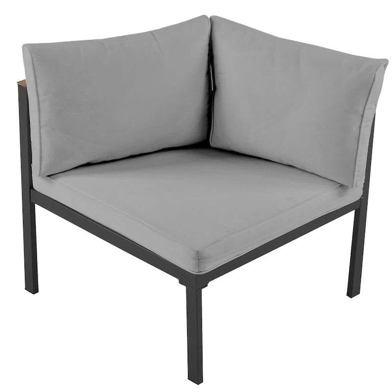 Ensemble de canapé d'angle d'extérieur moderne, salon de jardin, ensemble de conversation d'extérieur avec coussins