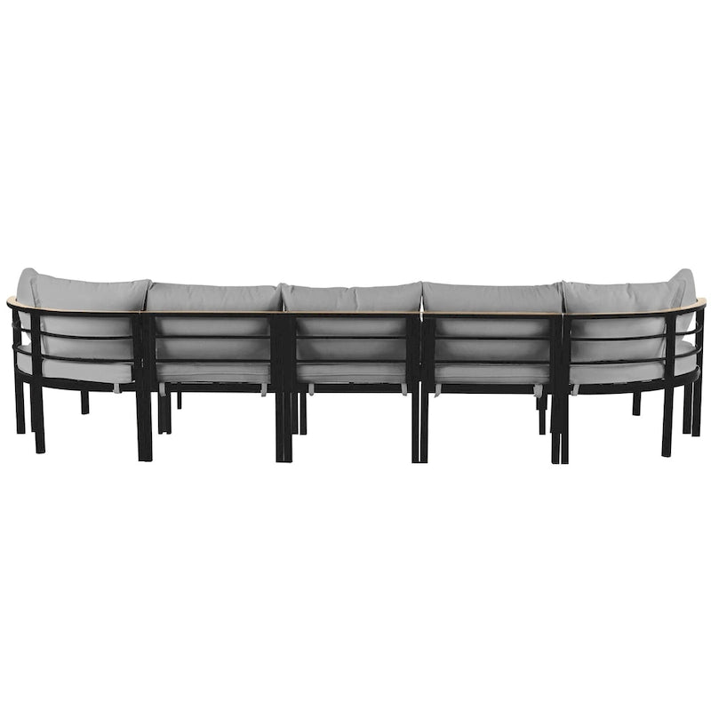 Ensemble de canapé d'angle d'extérieur moderne, salon de jardin, ensemble de conversation d'extérieur avec coussins