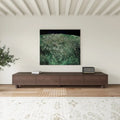 78,74 Meuble TV Moderne Milieu de Siècle, Console Multimédia en Bois Massif Marron Foncé