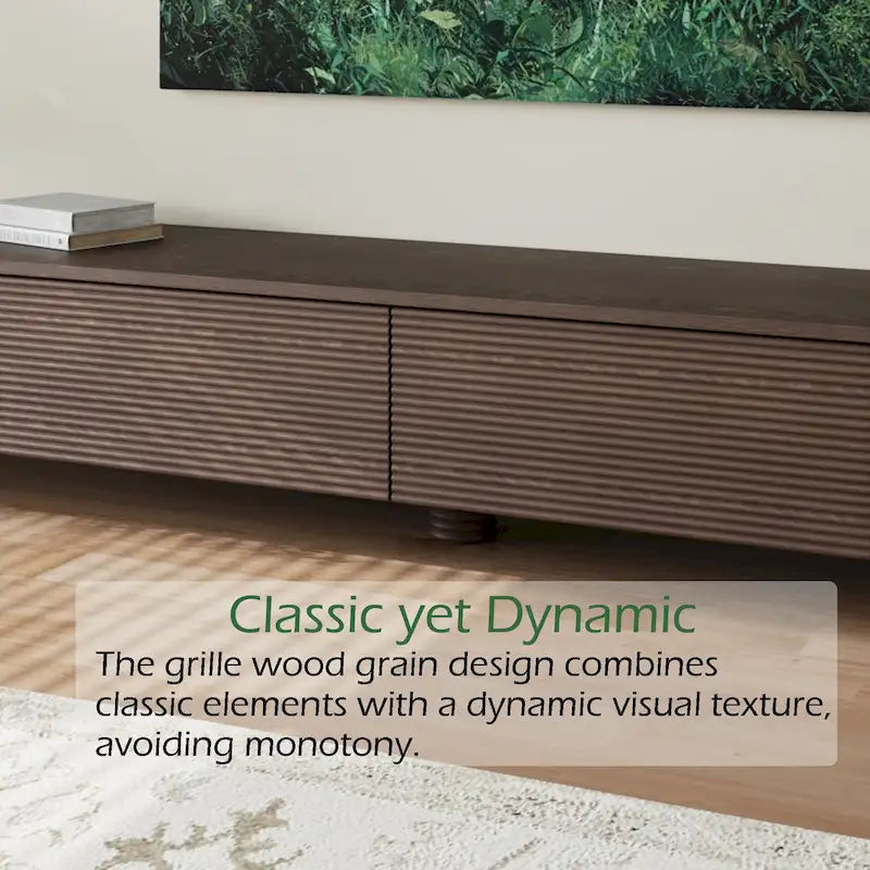 78,74 Meuble TV Moderne Milieu de Siècle, Console Multimédia en Bois Massif Marron Foncé