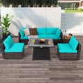 Ensemble de mobilier de patio Costway 7 pièces avec table foyer au propane de 35 pouces - Voir les détails