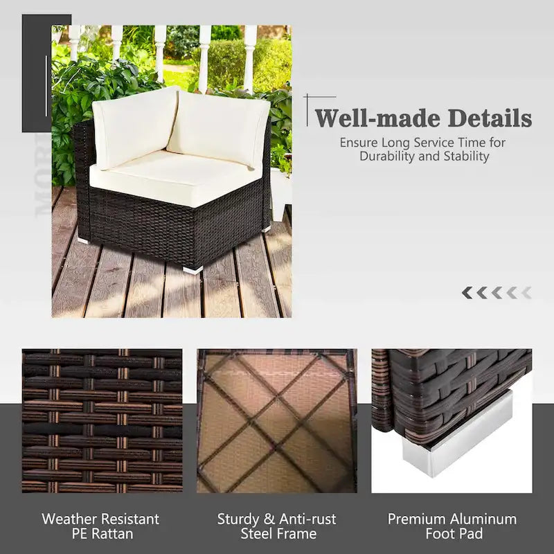 Ensemble de mobilier de patio Costway 7 pièces avec table foyer au propane de 35 pouces - Voir les détails