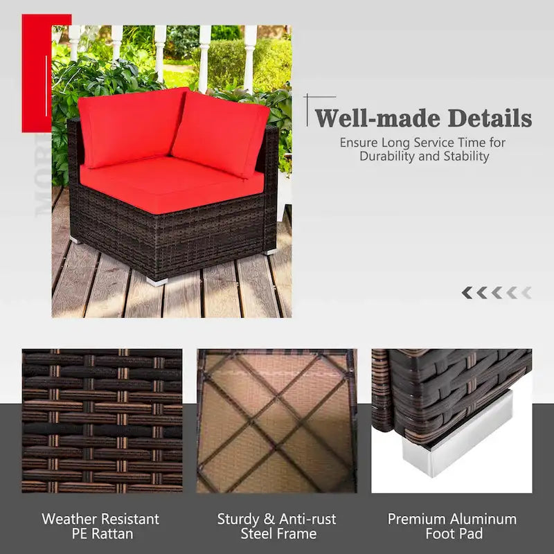 Ensemble de mobilier de patio Costway 7 pièces avec table foyer au propane de 35 pouces - Voir les détails