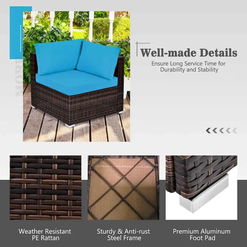 Ensemble de mobilier de patio Costway 7 pièces avec table foyer au propane de 35 pouces - Voir les détails