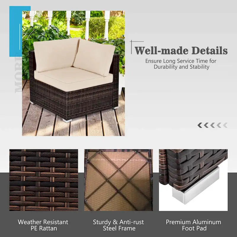 Ensemble de mobilier de patio Costway 7 pièces avec table foyer au propane de 35 pouces - Voir les détails