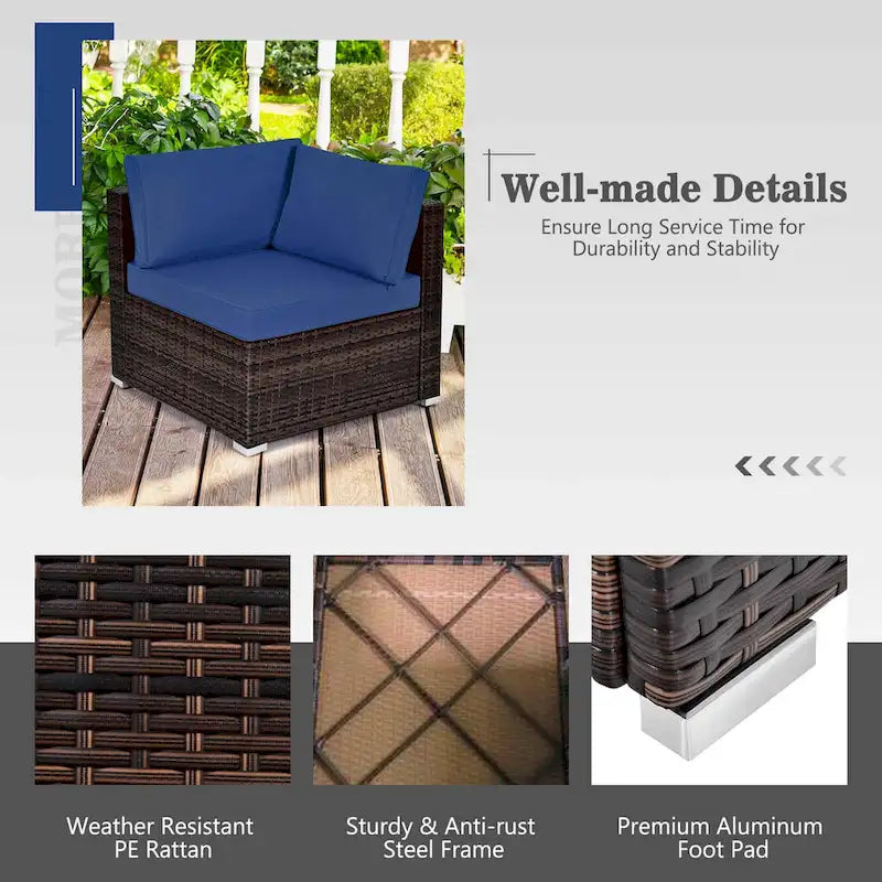 Ensemble de mobilier de patio Costway 7 pièces avec table foyer au propane de 35 pouces - Voir les détails