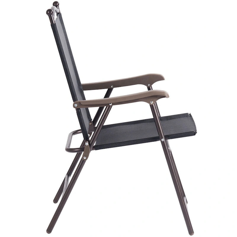 Costway Set of 2 Patio Folding Sling Back Chairs Camping Deck Garden - Set of 2