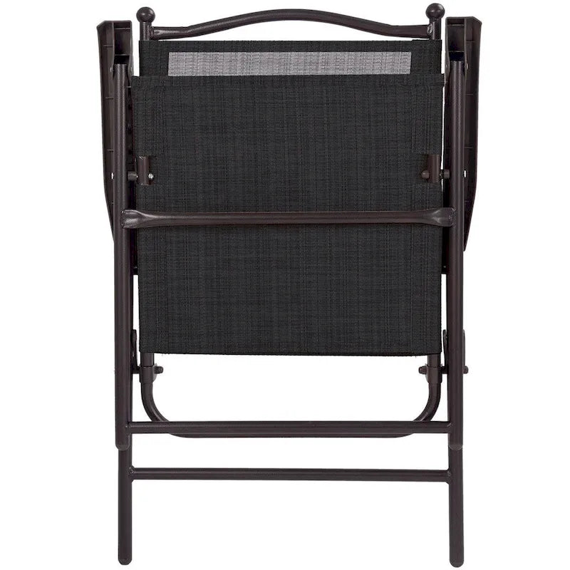 Costway Set of 2 Patio Folding Sling Back Chairs Camping Deck Garden - Set of 2