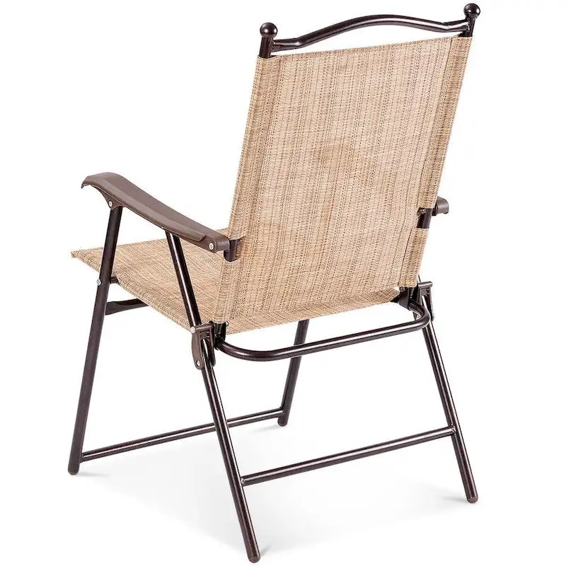 Costway Set of 2 Patio Folding Sling Back Chairs Camping Deck Garden - Set of 2