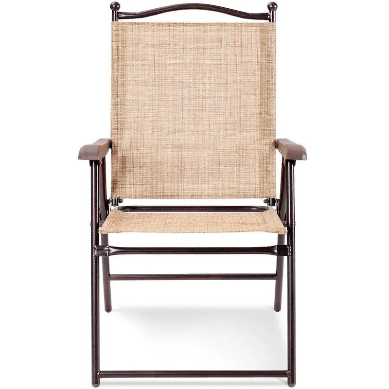 Costway Set of 2 Patio Folding Sling Back Chairs Camping Deck Garden - Set of 2