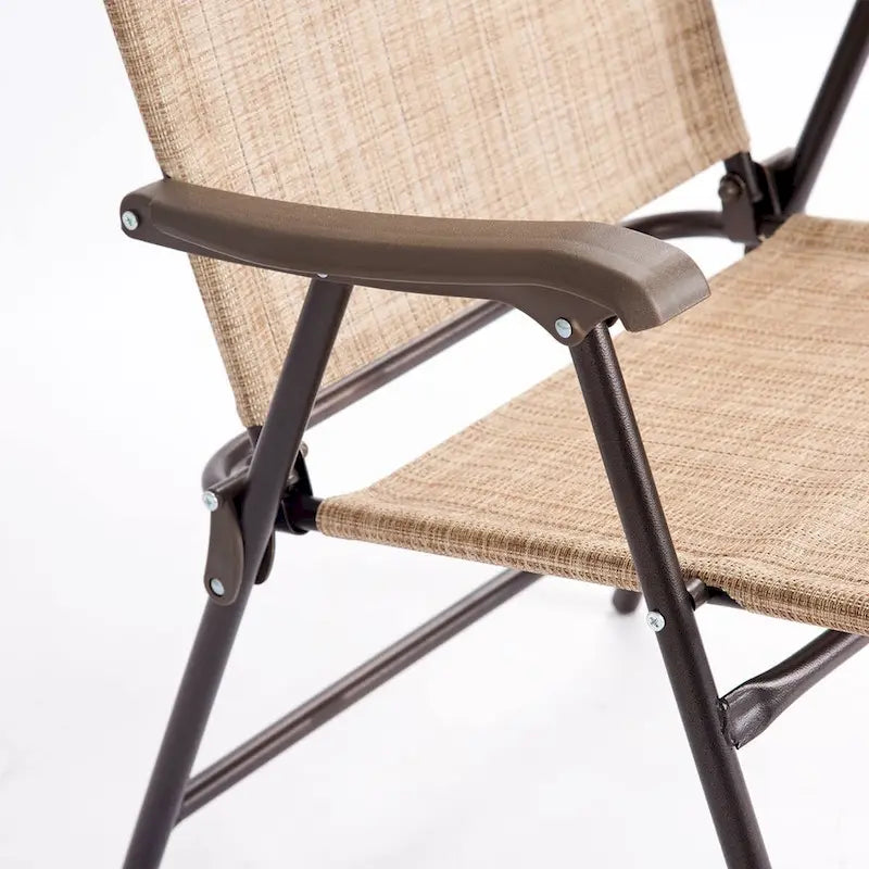 Costway Set of 2 Patio Folding Sling Back Chairs Camping Deck Garden - Set of 2