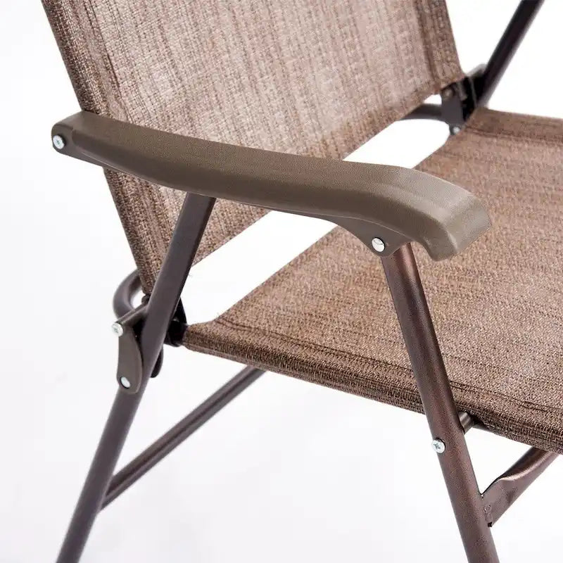 Costway Set of 2 Patio Folding Sling Back Chairs Camping Deck Garden - Set of 2