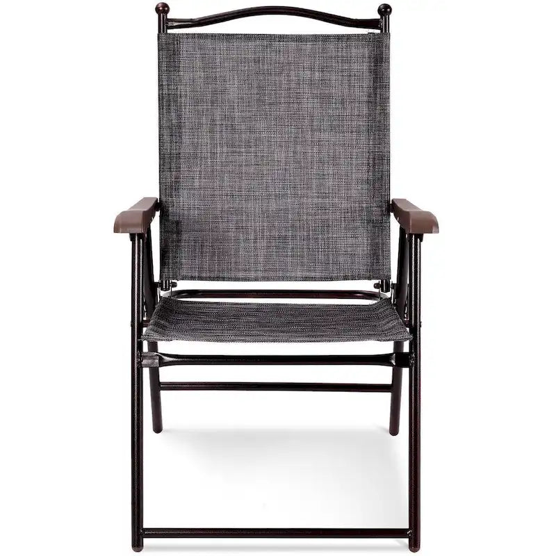 Costway Set of 2 Patio Folding Sling Back Chairs Camping Deck Garden - Set of 2