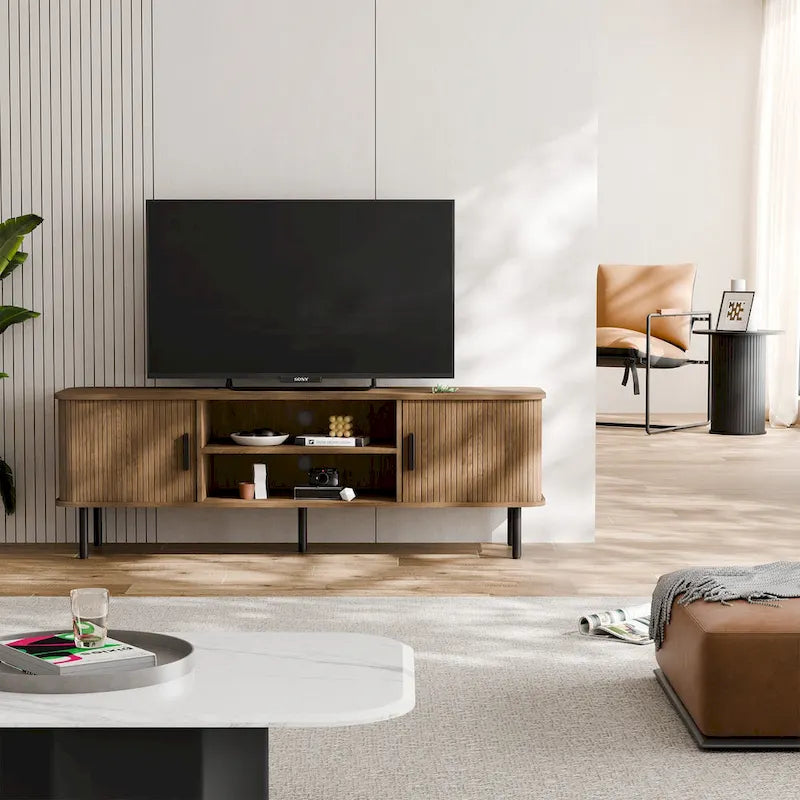 Meuble TV console média Tambour pour téléviseurs jusqu'à 55 pouces