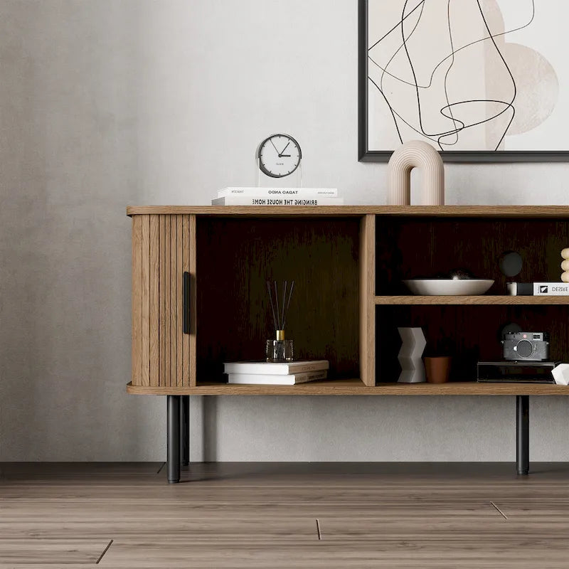 Meuble TV console média Tambour pour téléviseurs jusqu'à 55 pouces