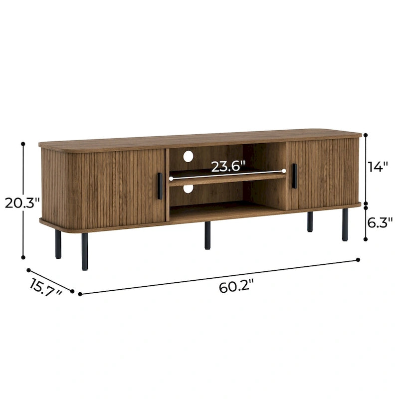 Meuble TV console média Tambour pour téléviseurs jusqu'à 55 pouces