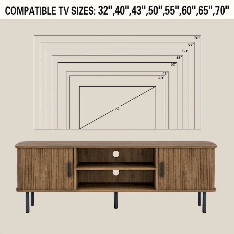 Meuble TV console média Tambour pour téléviseurs jusqu'à 55 pouces