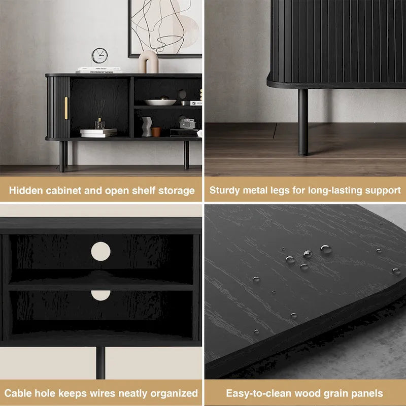 Meuble TV console média Tambour pour téléviseurs jusqu'à 55 pouces