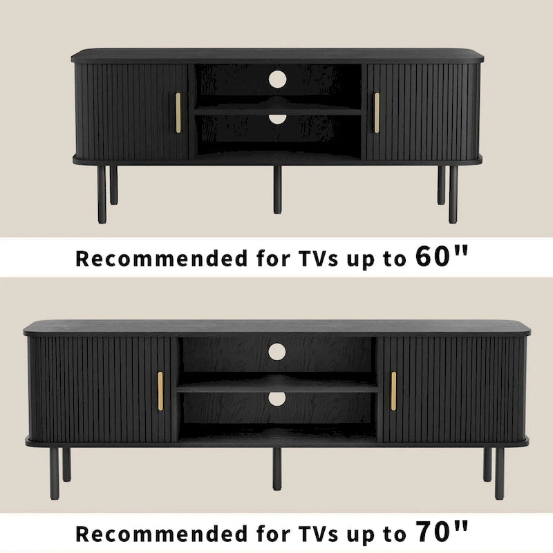 Meuble TV console média Tambour pour téléviseurs jusqu'à 55 pouces