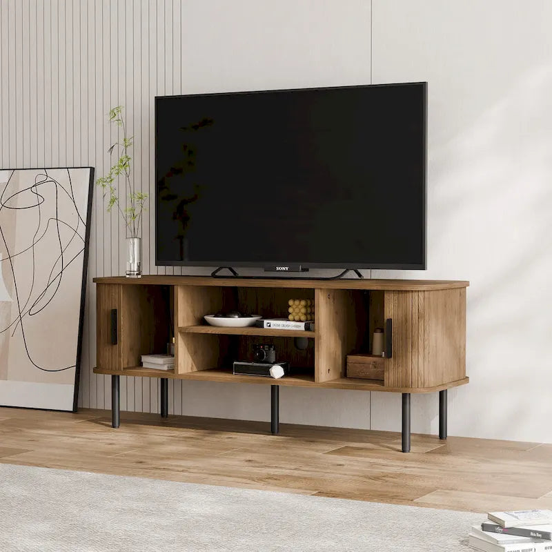 Meuble TV console média Tambour pour téléviseurs jusqu'à 55 pouces