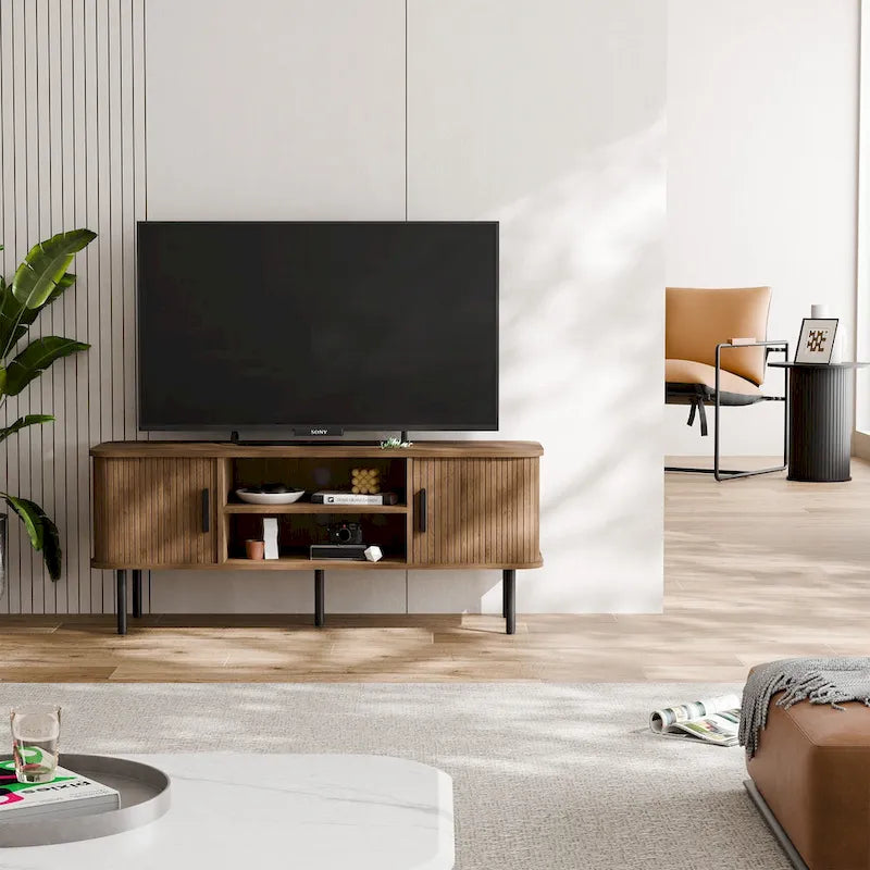 Meuble TV console média Tambour pour téléviseurs jusqu'à 55 pouces