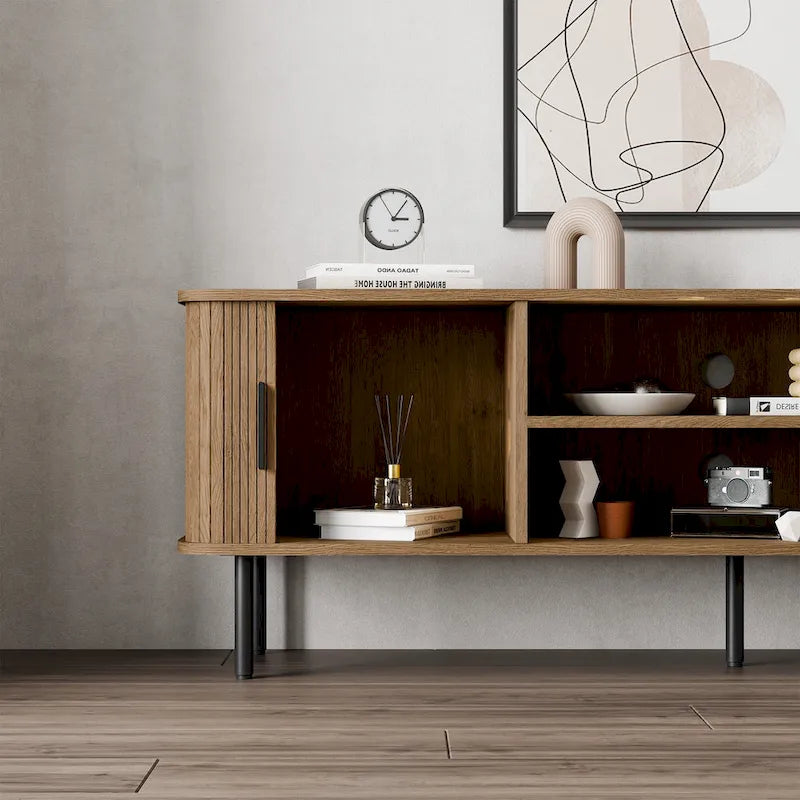 Meuble TV console média Tambour pour téléviseurs jusqu'à 55 pouces