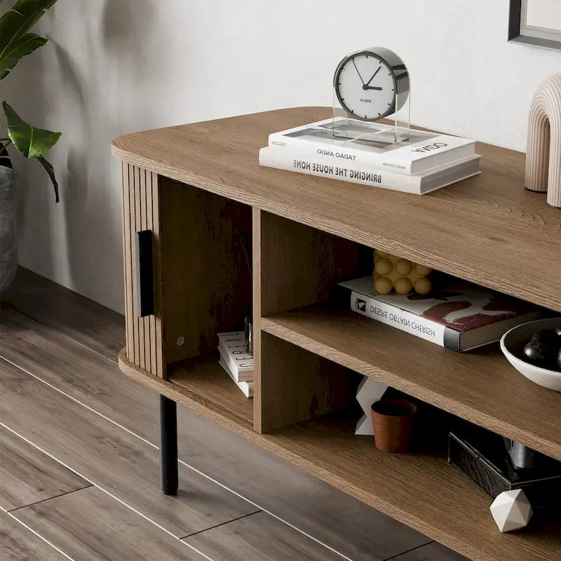 Meuble TV console média Tambour pour téléviseurs jusqu'à 55 pouces