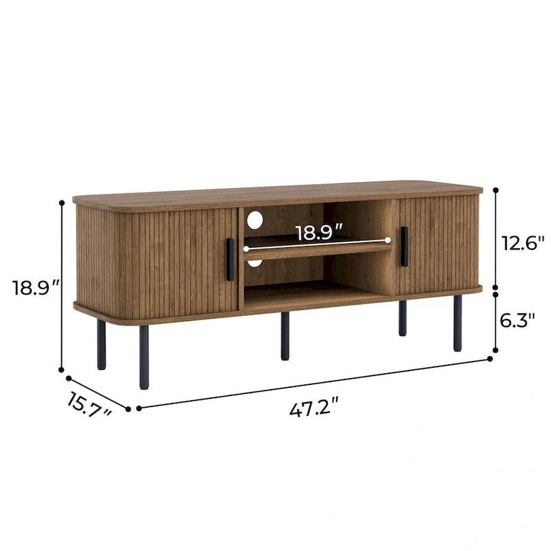 Meuble TV console média Tambour pour téléviseurs jusqu'à 55 pouces