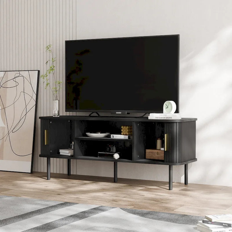 Meuble TV console média Tambour pour téléviseurs jusqu'à 55 pouces