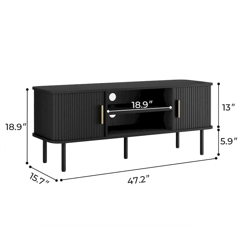 Meuble TV console média Tambour pour téléviseurs jusqu'à 55 pouces