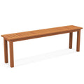 Banc de salle à manger d'extérieur Costway de 150 cm avec finition à l'huile de teck et assise à lattes - Voir détails