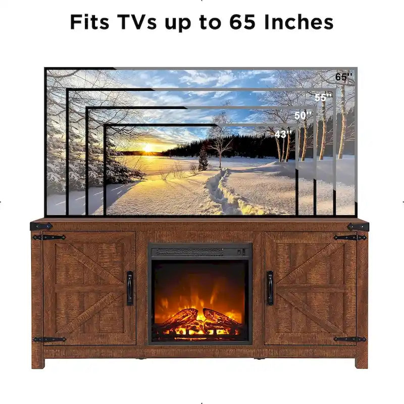 Meuble TV de cheminée de ferme, Meuble TV rustique