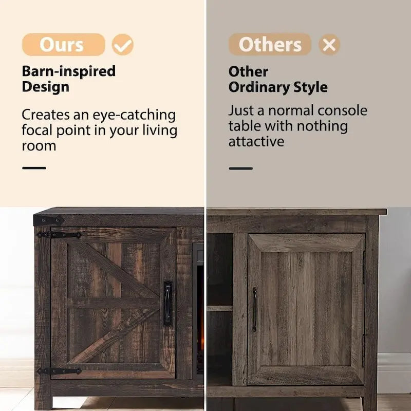 Meuble TV de cheminée de ferme, Meuble TV rustique