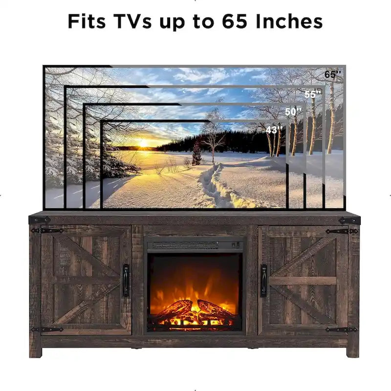 Meuble TV de cheminée de ferme, Meuble TV rustique