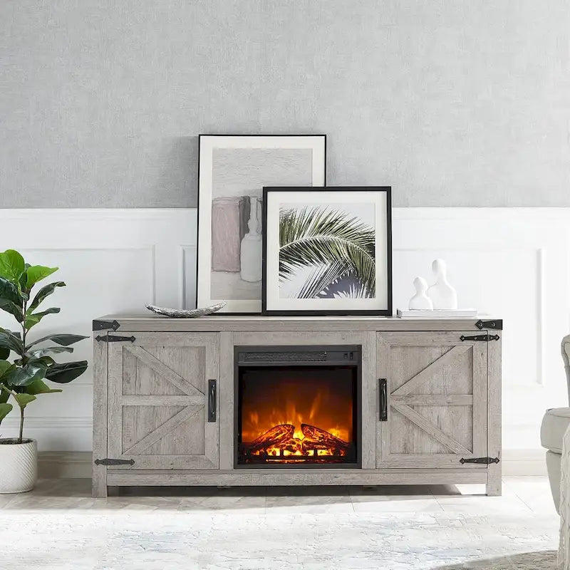 Meuble TV de cheminée de ferme, Meuble TV rustique