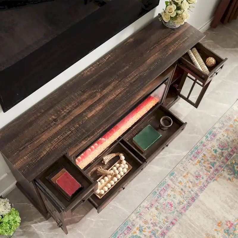 Fireplace TV Stand for 80 Inch TV, Entertainment Center,Media Console