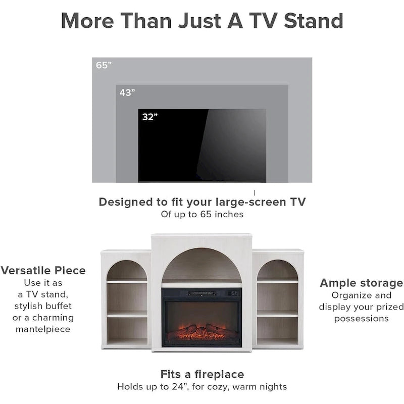 Meuble TV avec cheminée électrique Mopio Blake