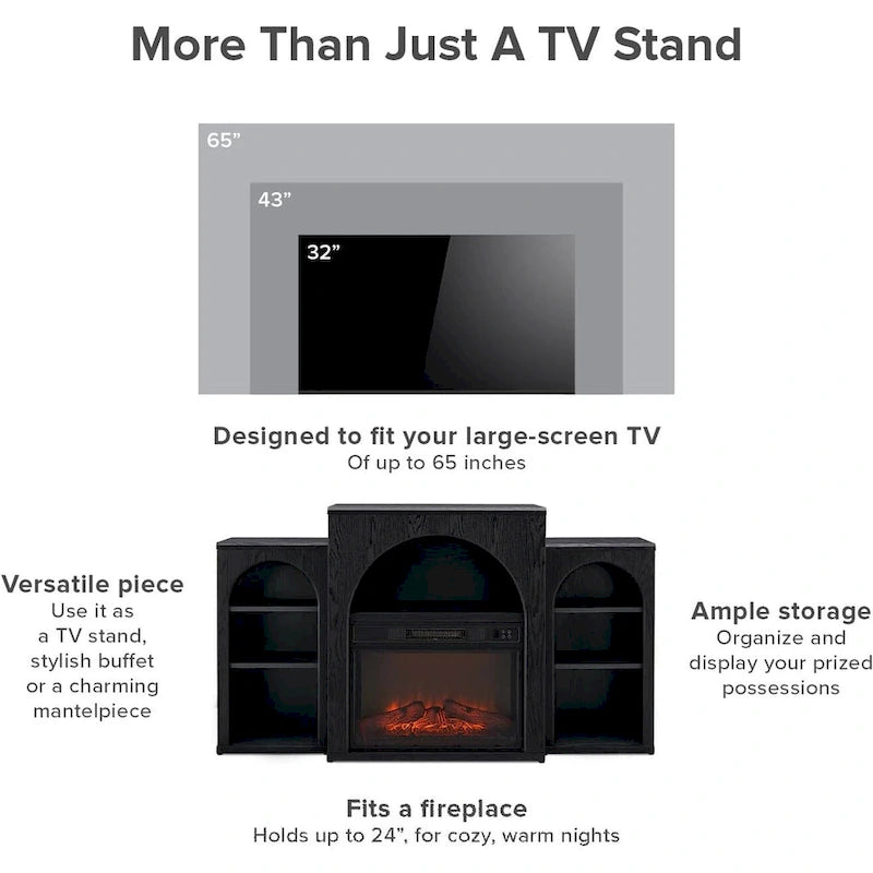 Meuble TV avec cheminée électrique Mopio Blake