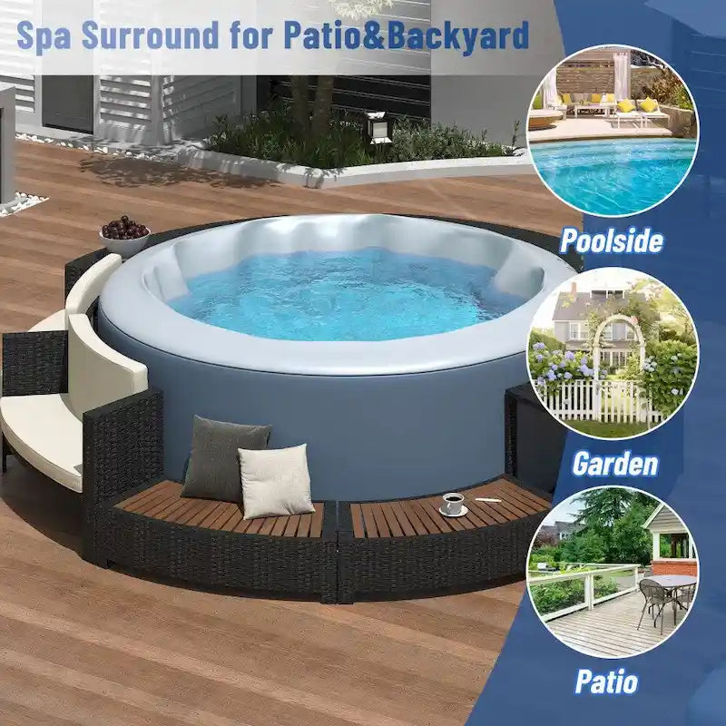 Ensemble de canapés de patio en rotin avec espaces de rangement et coussins confortables