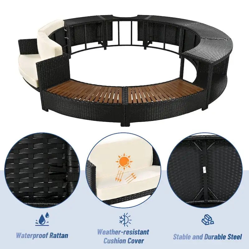 Ensemble de canapés de patio en rotin avec espaces de rangement et coussins confortables