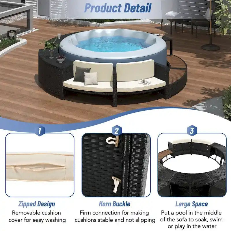 Ensemble de canapés de patio en rotin avec espaces de rangement et coussins confortables